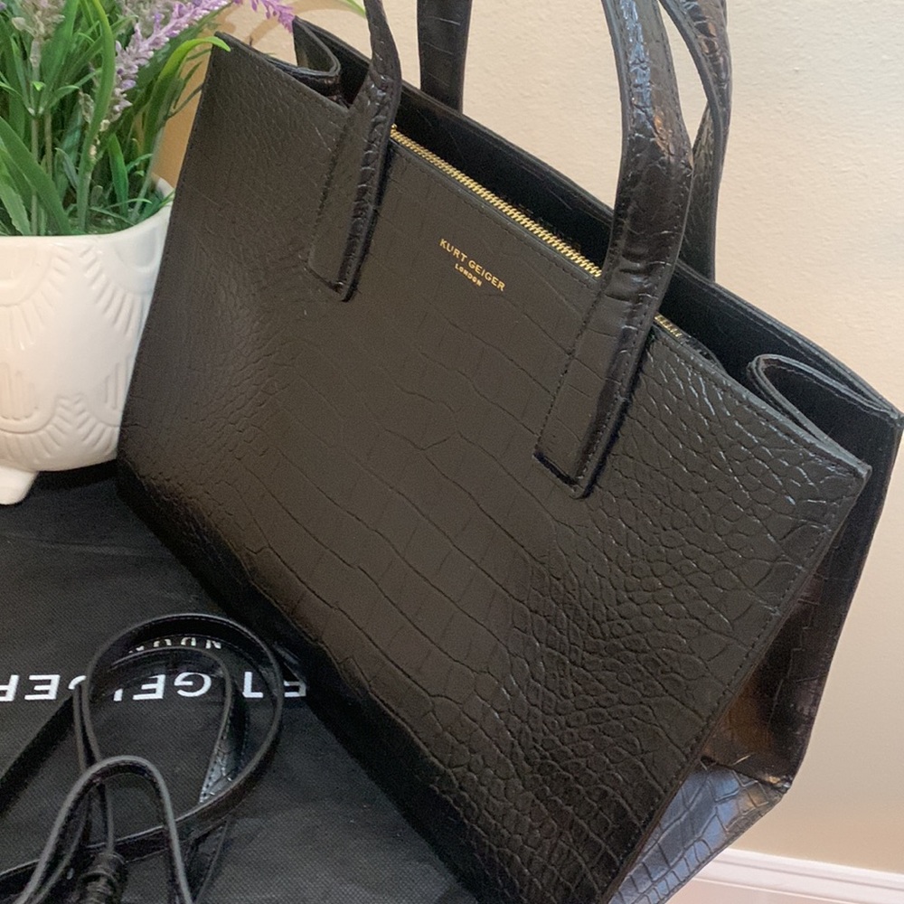 Kurt Geiger London Croc Embossed Leather Tote Bag - Picture 11 of 17